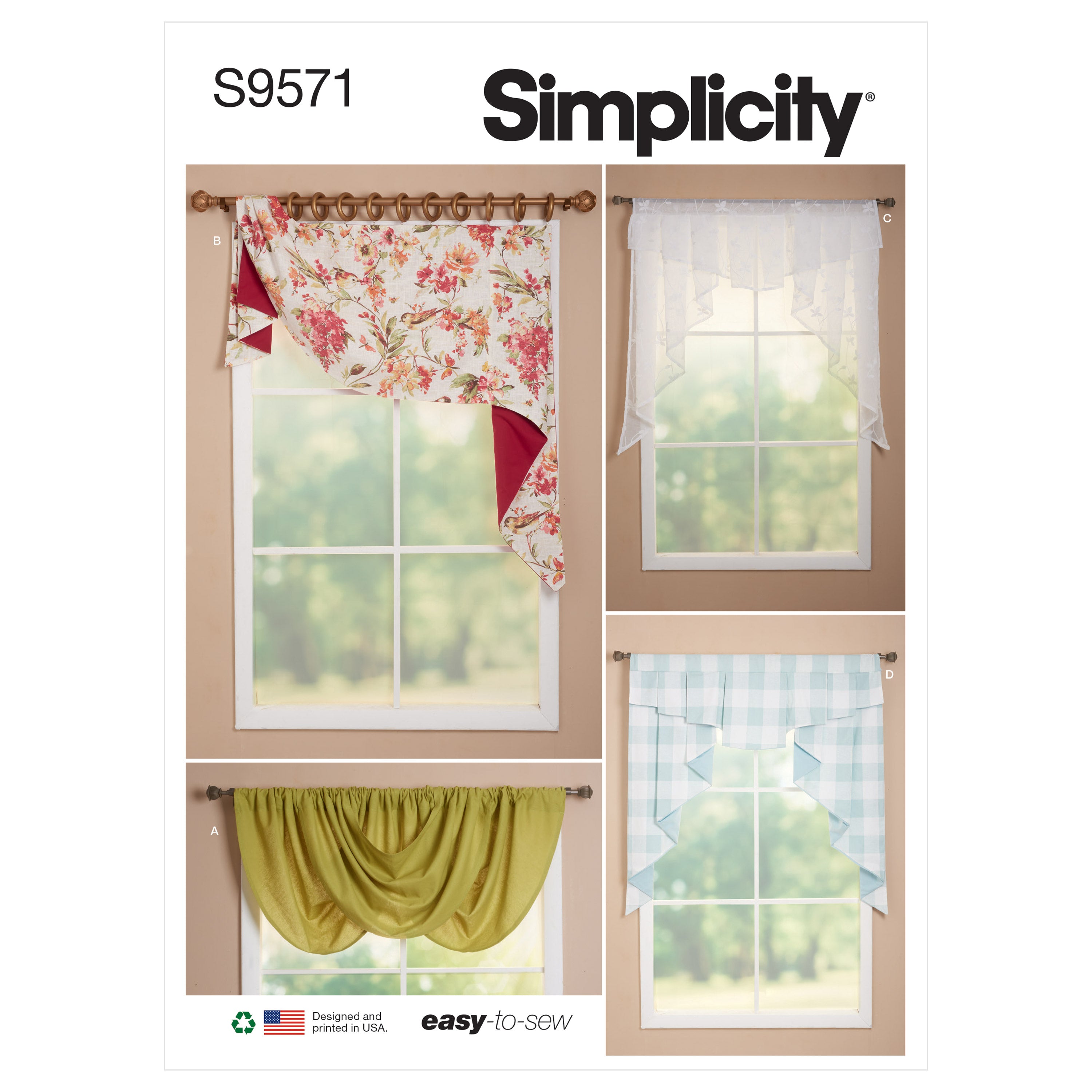 Simplicity Sewing Pattern S9571 VALANCES AND SWAGS