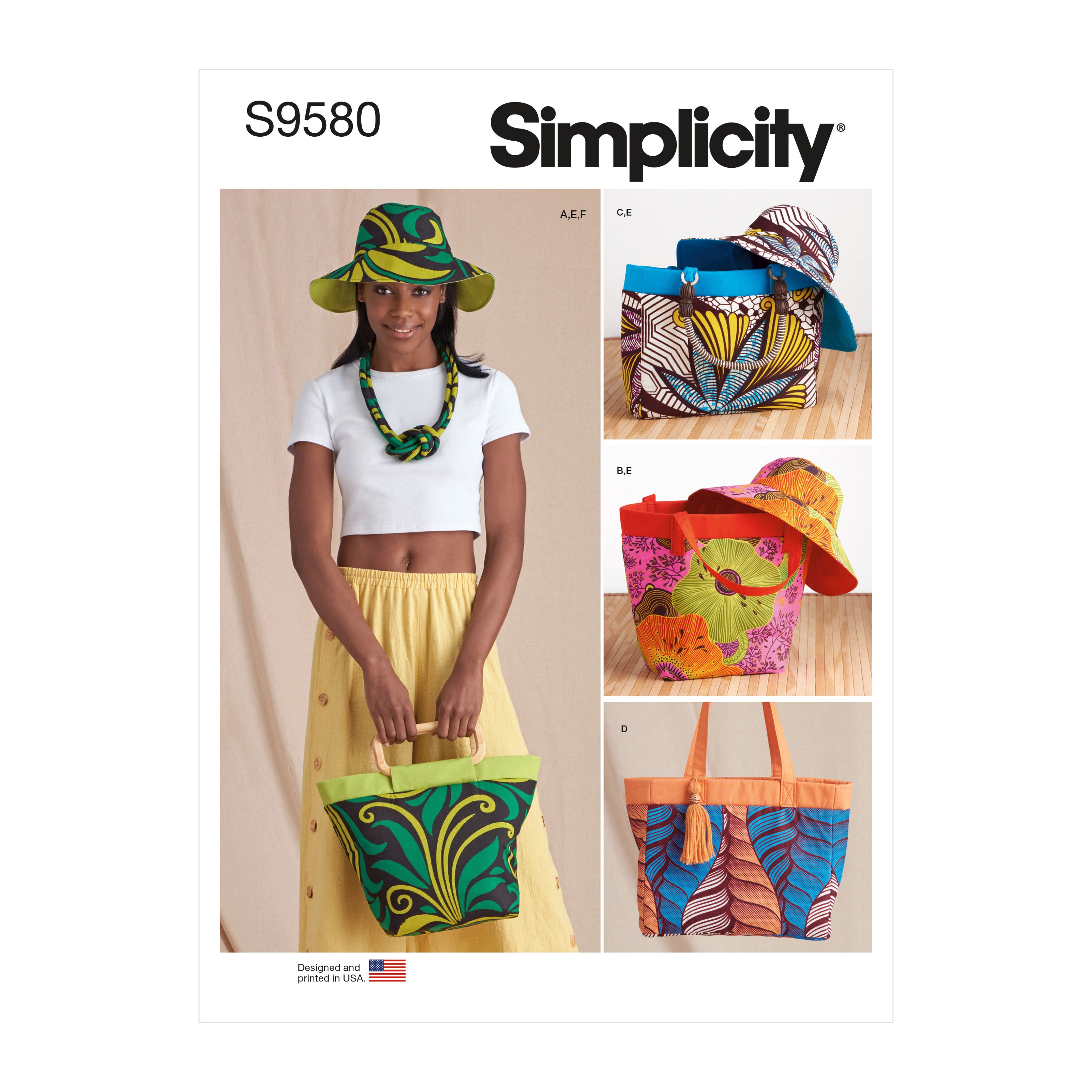 Simplicity Sewing Pattern S9580 BAGS, HAT AND NECKLACE