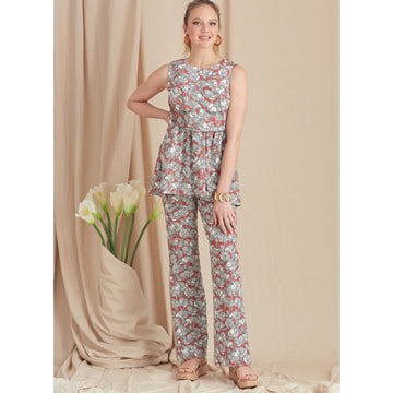 Simplicity Sewing Pattern S9611 MISSES' TUNIC, CROPPED TOP, PANTS AND SHORTS - 0