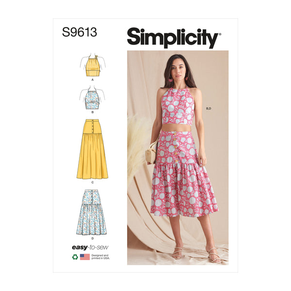 Simplicity Sewing Pattern S9613 MISSES' TOP AND SKIRTS