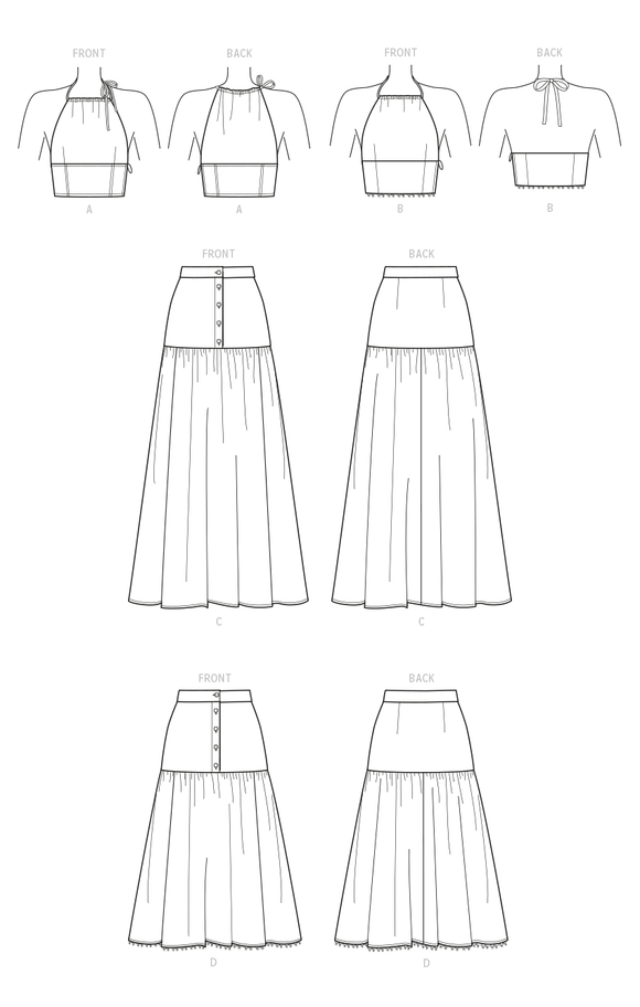 Simplicity Sewing Pattern S9613 MISSES' TOP AND SKIRTS