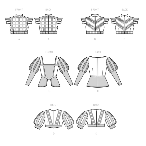 Simplicity Sewing Pattern S9627 MISSES' COSTUME TOPS BY ANDREA SCHEWE DESIGNS