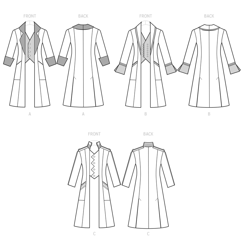 Simplicity Sewing Pattern S9630 MEN'S COSTUME COATS