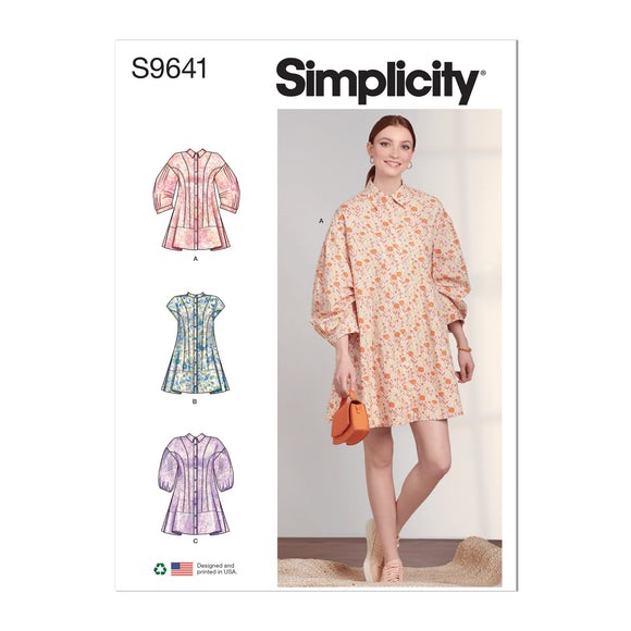 Simplicity Sewing Pattern S9641 MISSES' BUTTON DOWN DRESS