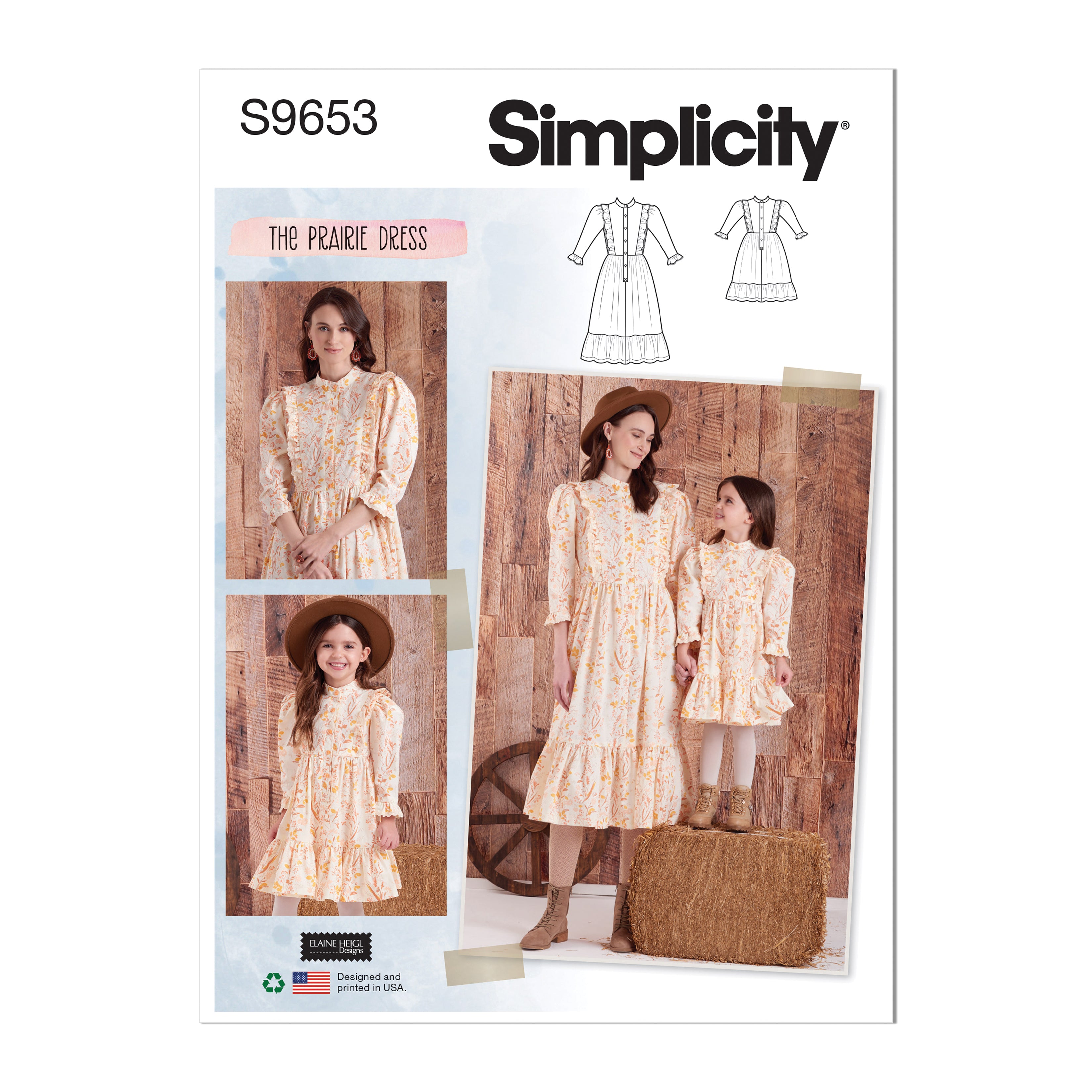 Simplicity Sewing Pattern S9653 CHILDREN'S AND MISSES' DRESS BY ELAINE HEIGL DESIGNS