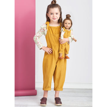 Simplicity Sewing Pattern S9661 CHILDREN'S KNIT TOPS, OVERALLS, AND JUMPER AND DOLL CLOTHES FOR 18" DOLL - 0