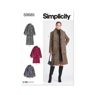 Simplicity Sewing Pattern S9685 MISSES' COAT AND JACKET