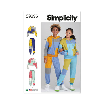 Simplicity Sewing Pattern S9695 GIRLS' AND BOYS' HOODIE AND JOGGER SET - 0