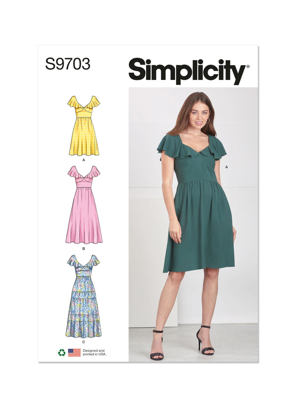 Simplicity Sewing Pattern S9703 MISSES' DRESSES