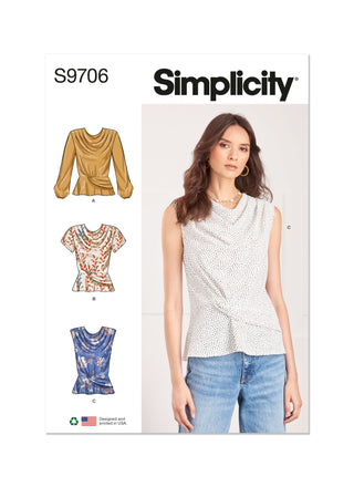 Simplicity Sewing Pattern S9706 MISSES' TOPS