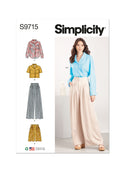 Simplicity Sewing Pattern S9715 MISSES' SHIRT, PANTS AND SHORTS