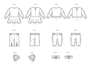 Simplicity Sewing Pattern S9720 BABIES' KNIT DRESS, TOP, PANTS, HAT AND HEADBAND IN SIZES S-M-L-7