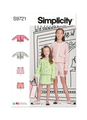 Simplicity Sewing Pattern S9721 CHILDREN'S AND GIRLS' JACKETS, SKIRT AND SHORTS