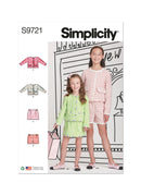 Simplicity Sewing Pattern S9721 CHILDREN'S AND GIRLS' JACKETS, SKIRT AND SHORTS-1