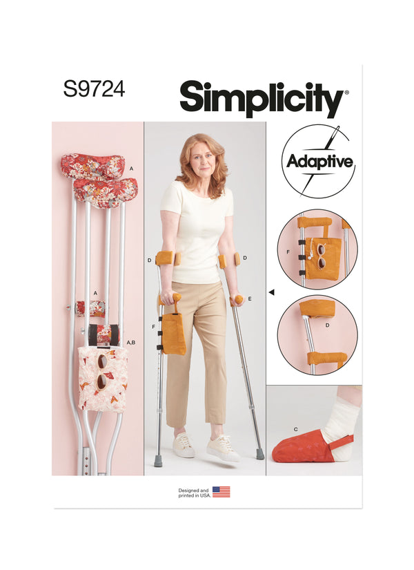 Simplicity Sewing Pattern S9724 CRUTCH PADS, BAG AND TOE COVER