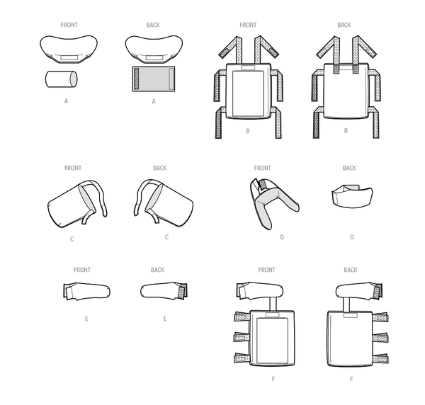 Simplicity Sewing Pattern S9724 CRUTCH PADS, BAG AND TOE COVER