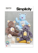 Simplicity Sewing Pattern S9731 STUFFED BEAR BY CARLA REISS DESIGN-1
