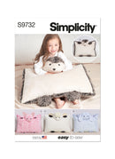 Simplicity Sewing Pattern S9732 PLUSH ANIMAL PILLOW CASES-1