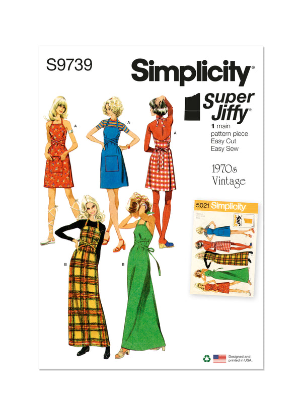 Simplicity Sewing Pattern S9739 MISSES' BACK-WRAP DRESS AND JUMPER IN TWO LENGTHS