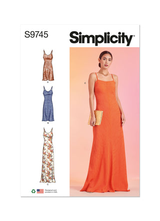 Simplicity Sewing Pattern S9745 MISSES' SLIP DRESS IN THREE LENGTHS