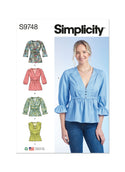 Simplicity Sewing Pattern S9748 MISSES' TOP WITH SLEEVE VARIATIONS