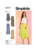 Simplicity Sewing Pattern S9751 MISSES' KNIT SKIRTS AND PANTS IN TWO LENGTHS