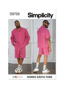 Simplicity Sewing Pattern S9758 MEN'S SHIRTS AND SHORTS BY NORRIS DANTA FORD-1