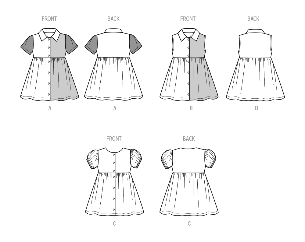 Simplicity Sewing Pattern S9760 TODDLERS' DRESS WITH SLEEVE VARIATIONS