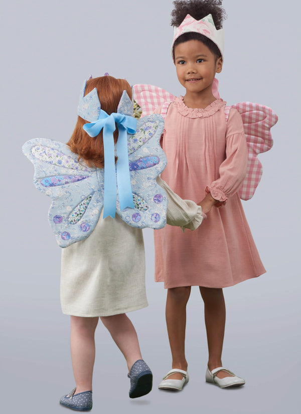 Simplicity Sewing Pattern S9765 CHILDREN'S WINGS IN SIZES S-M-L, CROWN, TOTE, BACKPACK AND WINGS AND CROWN FOR DOLL OR PLUSH ANIMALS BY LAURA ASHLEY