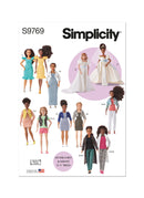 Simplicity Sewing Pattern S9769 11 1/2" FASHION CLOTHES FOR REGULAR AND CURVY SIZE DOLLS BY ANDREA SCHEWE DESIGNS-1