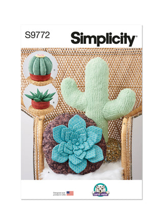 Simplicity Sewing Pattern S9772 DECORATIVE SUCCULENT AND CACTUS PLUSH PILLOWS BY CARLA REISS DESIGN