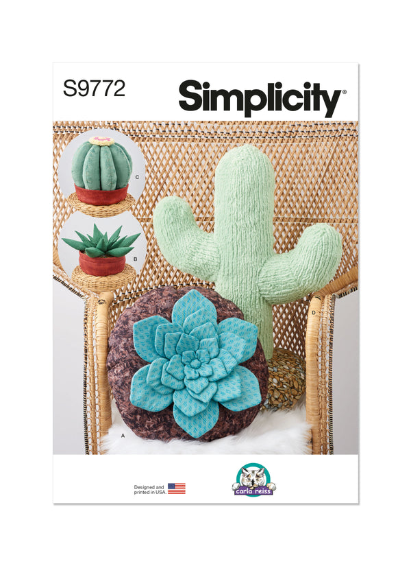 Simplicity Sewing Pattern S9772 DECORATIVE SUCCULENT AND CACTUS PLUSH PILLOWS BY CARLA REISS DESIGN