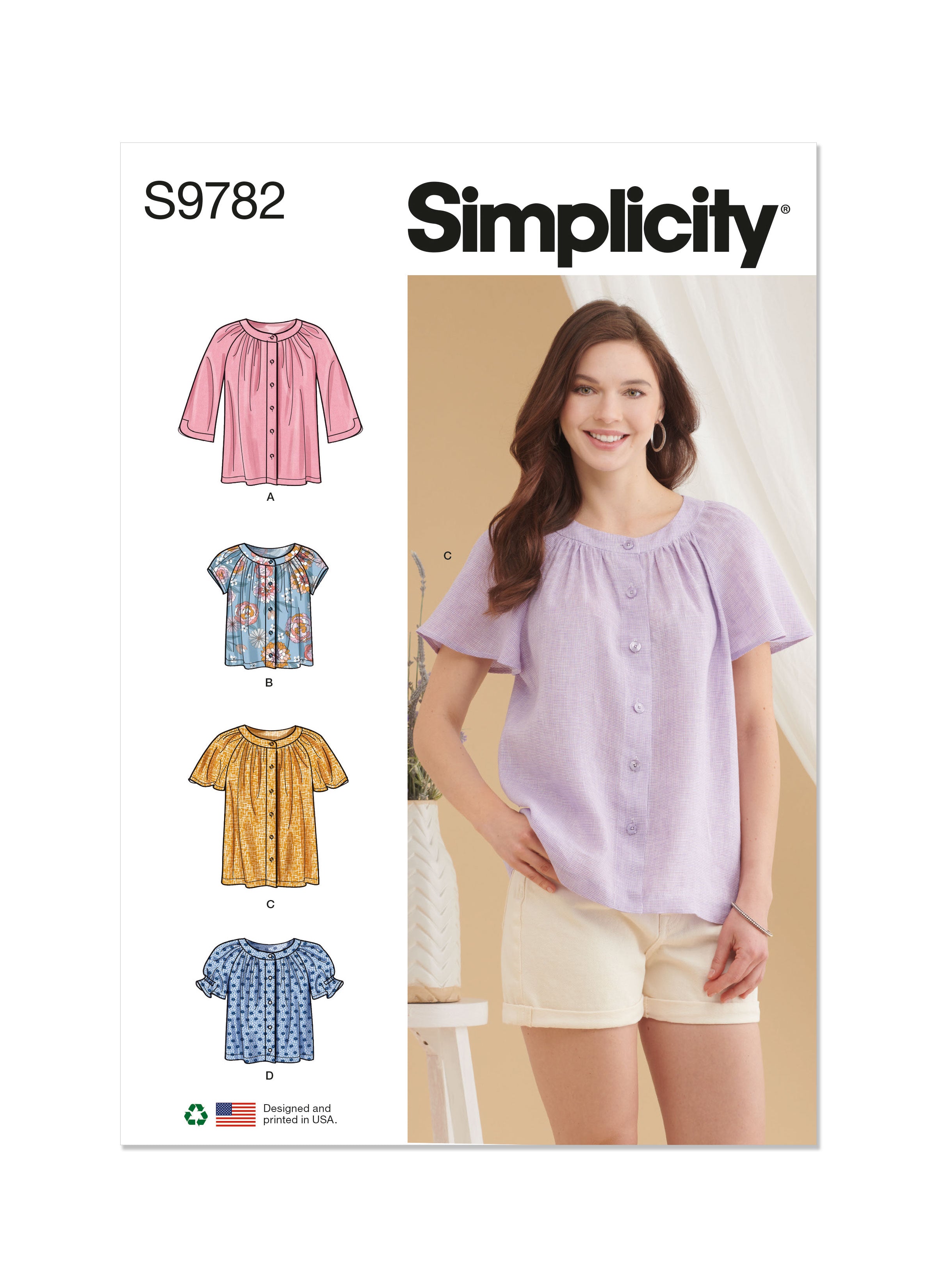 Simplicity Sewing Pattern S9782 MISSES' TOPS