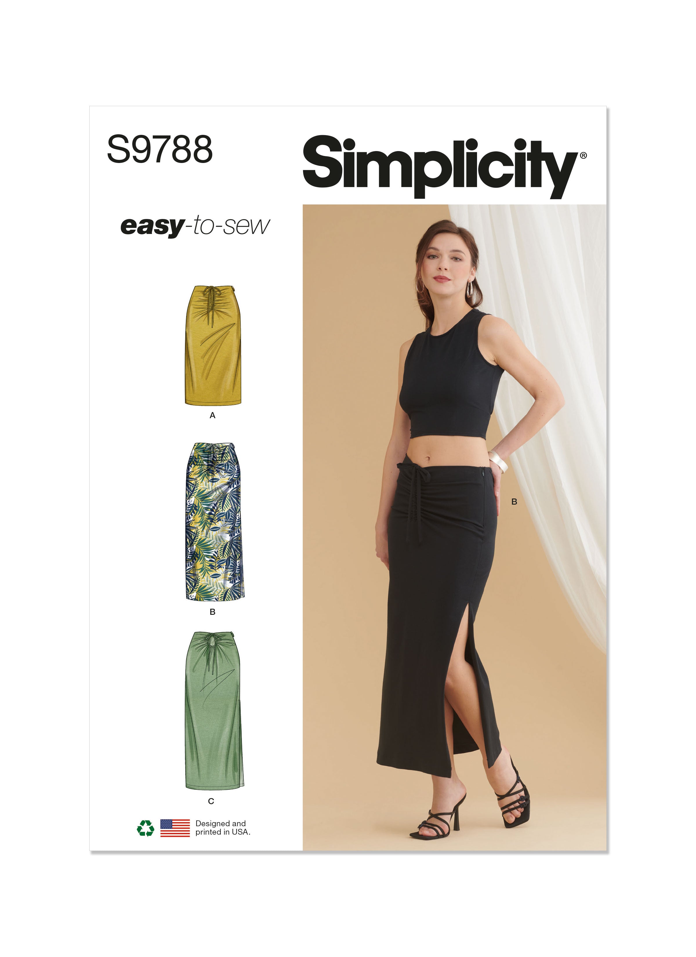 Simplicity Sewing Pattern S9788 MISSES' KNIT SKIRTS IN TWO LENGTHS