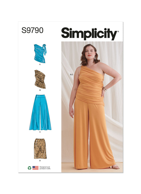 Simplicity Sewing Pattern S9790 WOMEN'S KNIT TOPS, PANTS AND SKIRT