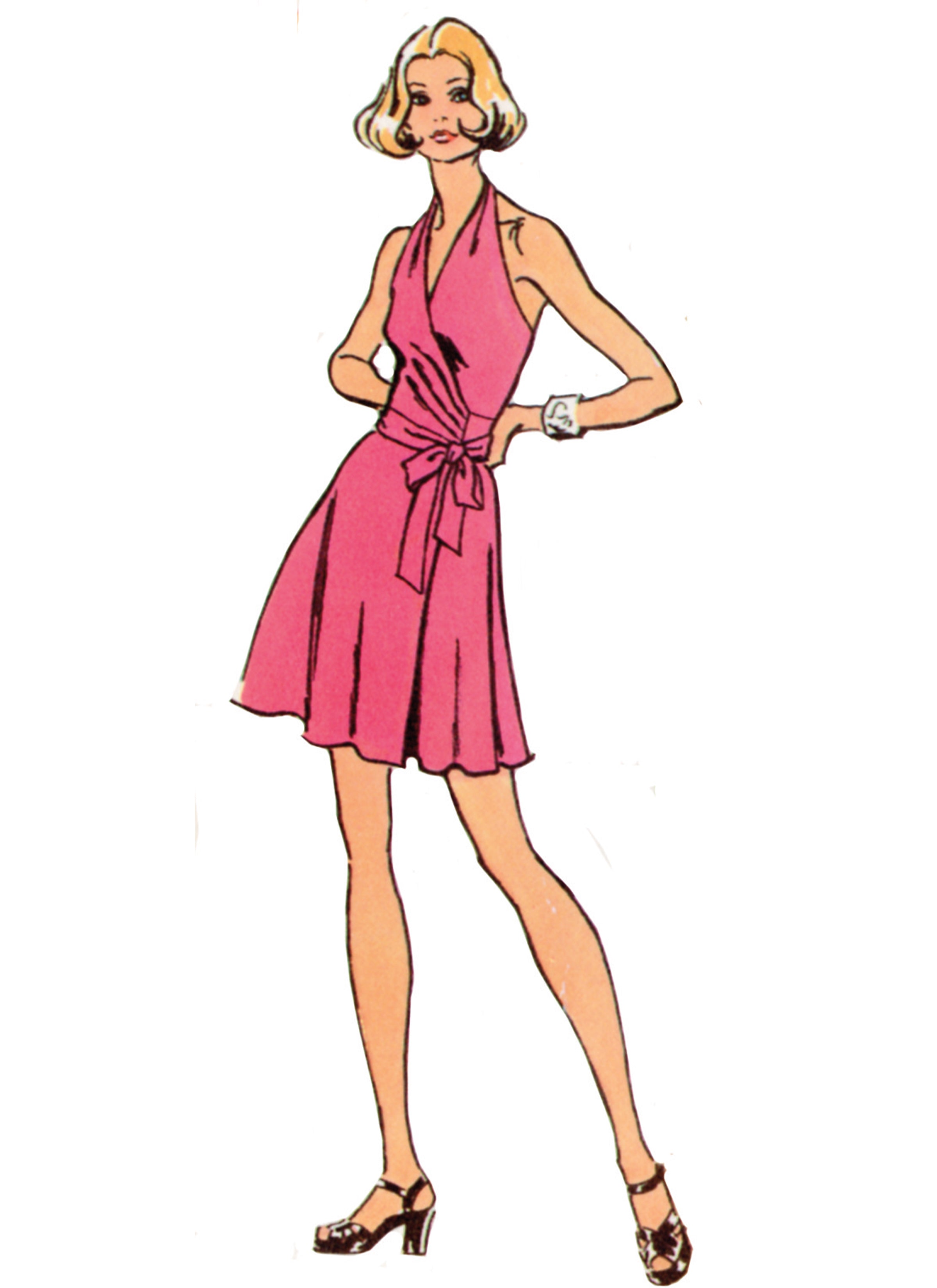 Simplicity Sewing Pattern S9793 MISSES' KNIT FRONT-WRAP HALTER-DRESS IN TWO LENGTHS