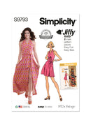 Simplicity Sewing Pattern S9793 MISSES' KNIT FRONT-WRAP HALTER-DRESS IN TWO LENGTHS-1