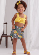 Simplicity Sewing Pattern S9797 TODDLERS' TOPS, SKORT, PANTS AND HAT IN THREE SIZES-9