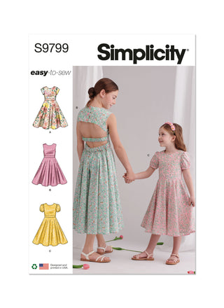 Simplicity Sewing Pattern S9799 CHILDREN'S AND GIRLS' DRESSES