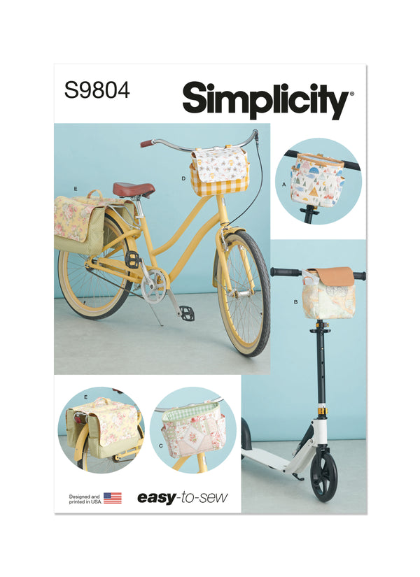 Simplicity Sewing Pattern S9804 BICYCLE BASKETS, BAGS AND PANNIERS