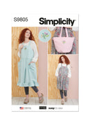 Simplicity Sewing Pattern S9805 MISSES' PINAFORE APRONS AND TOTE IN ONE SIZE-1