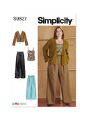 Simplicity Sewing Pattern S9827 WOMEN'S PANTS IN TWO LENGTHS, CAMISOLE AND CARDIGAN