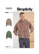Simplicity Sewing Pattern S9829 MEN'S HALF ZIP HOODIE-1