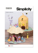 Simplicity Sewing Pattern S9839 FABRIC CRITTER HOUSES AND PEG DOLL ACCESSORIES