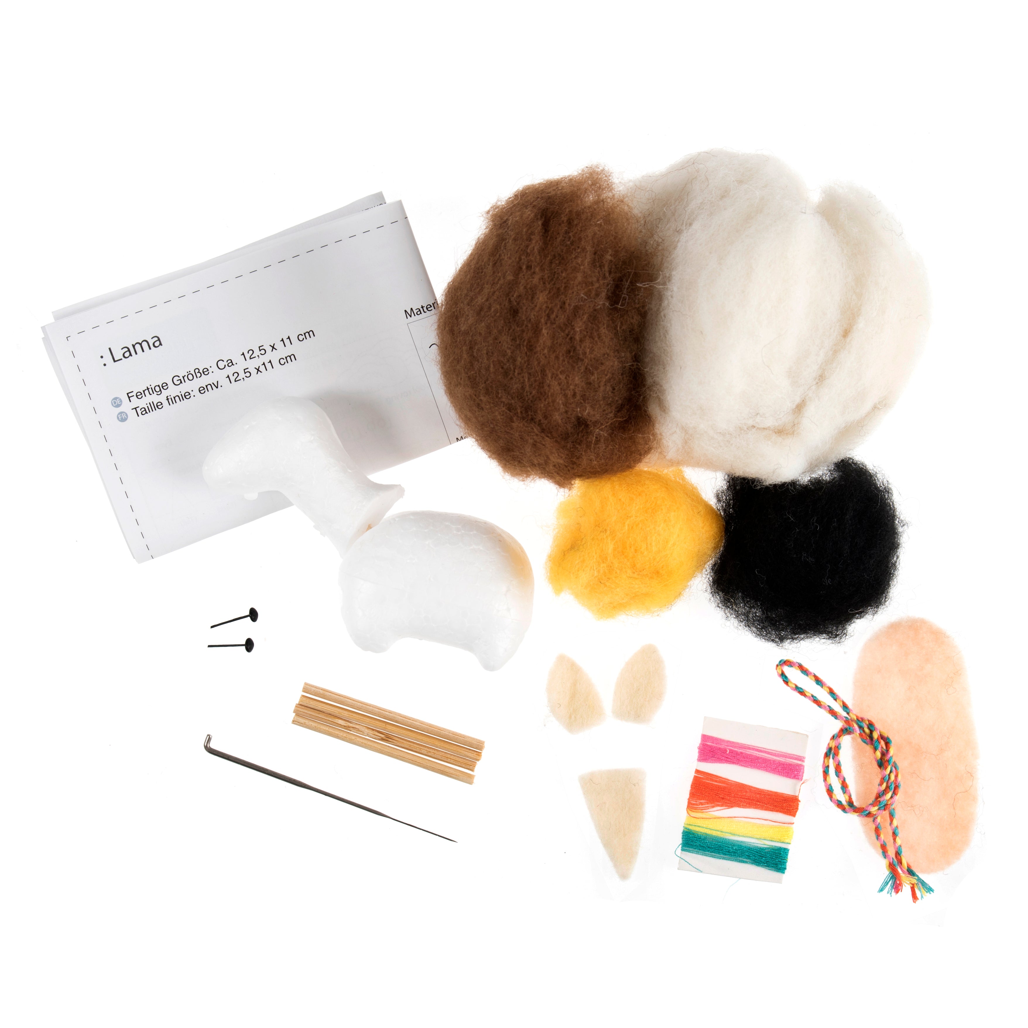 Trimits Needle Felting Kit Ð Llama, 9x11.5cm, Includes Wool, Needle, Polystyrene Shapes, Instructions