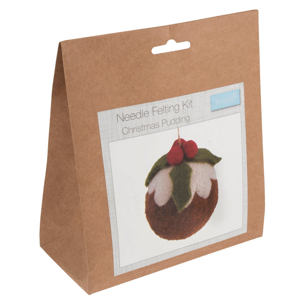 Trimits Needle Felting Kit Ð Christmas Pudding, 4.5x11.5cm, Includes Wool, Felting Needle, Polystyrene Shapes, and Instructions