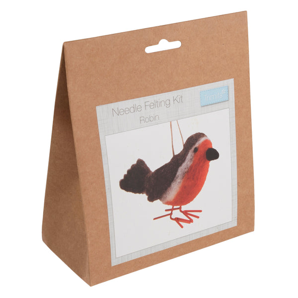 Trimits Needle Felting Kit Ð Christmas Robin, 4.5x11.5cm, Includes Wool, Felting Needle, Polystyrene Shapes, and Instructions