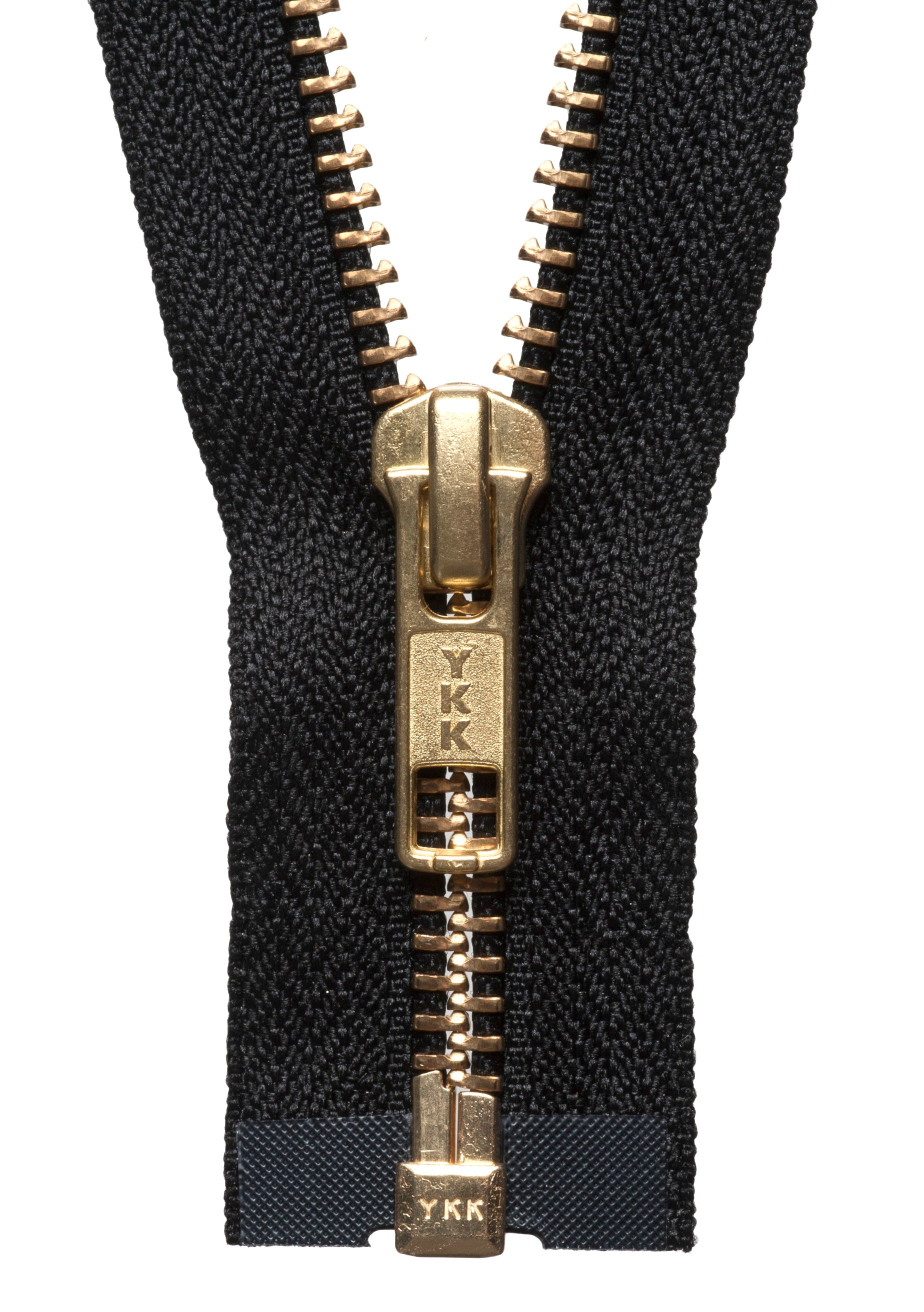 YKK Brass Metal Open End Zip: 66cm