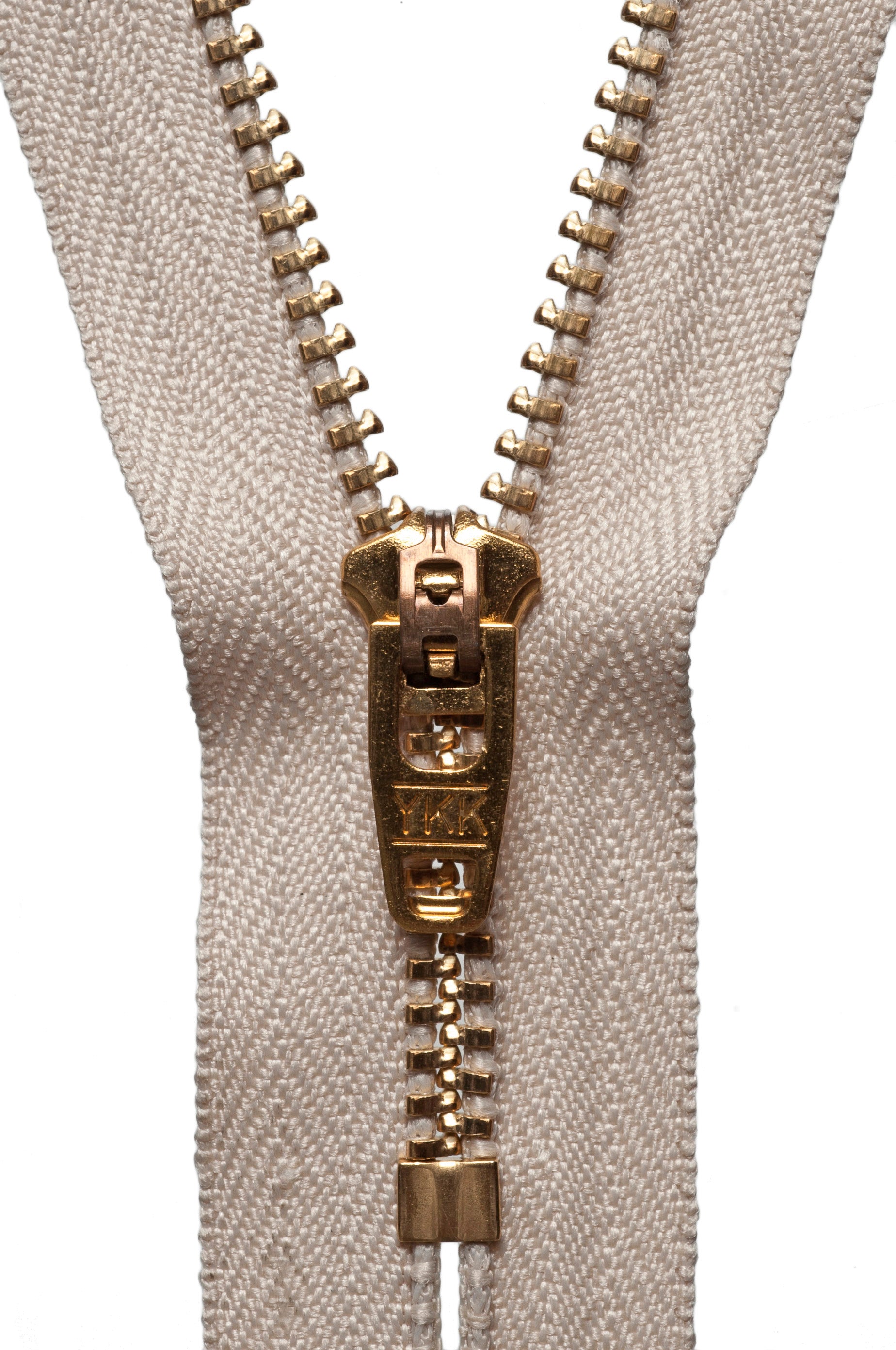 Buy beige YKK Brass Jeans Zip: 15cm