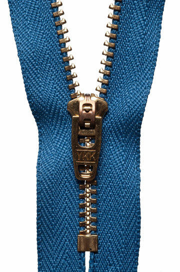Buy slate-blue YKK Brass Jeans Zip: 18cm
